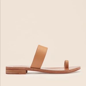 Reformation “Mila” Sandal in Naked